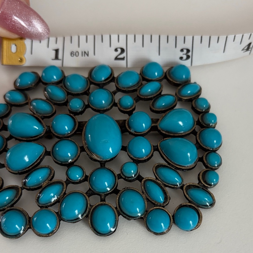 Vintage Turquoise Statement Brooch - Picture 4 of 6